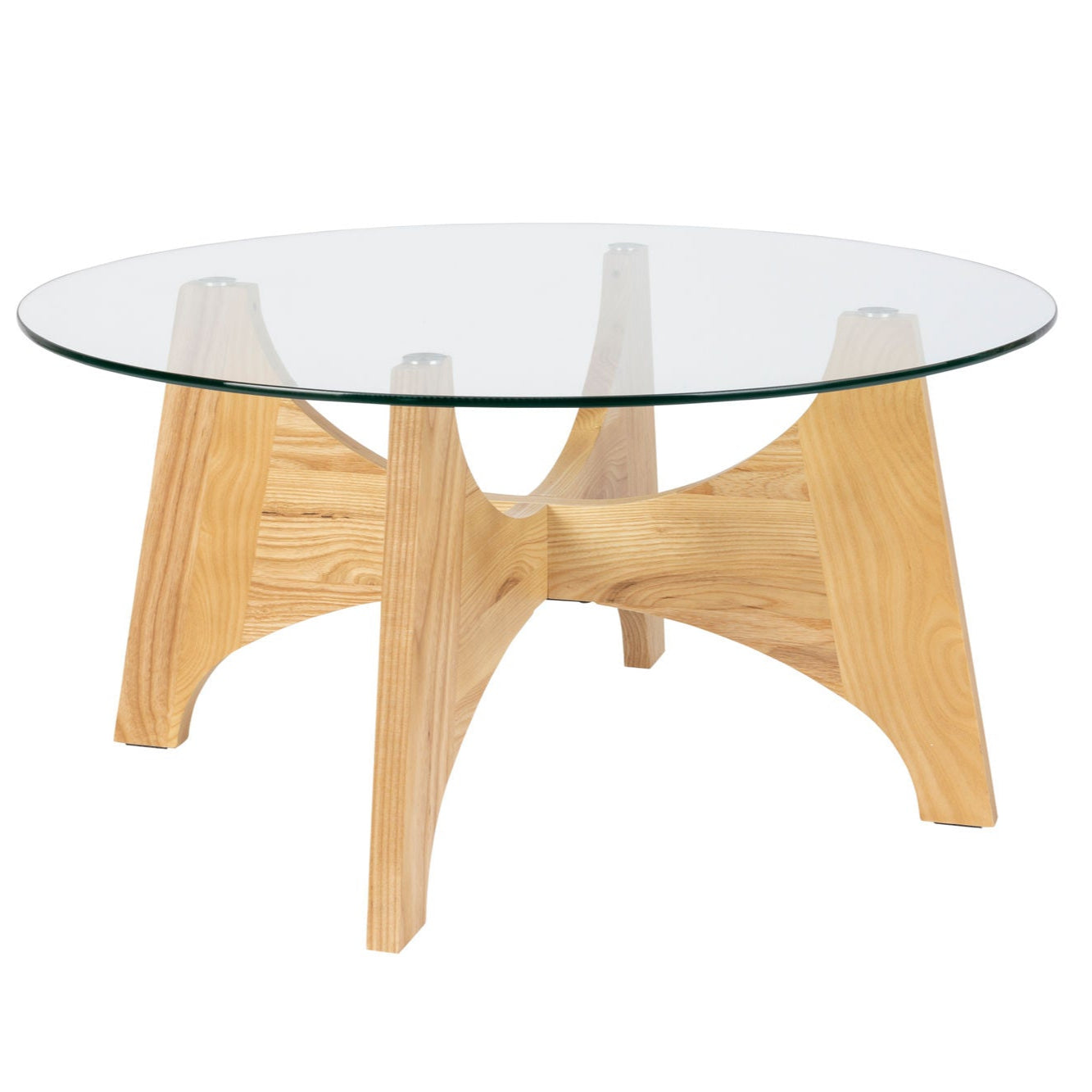 Zuiver Kobe Natural Oak Wood & Glass Coffee Table